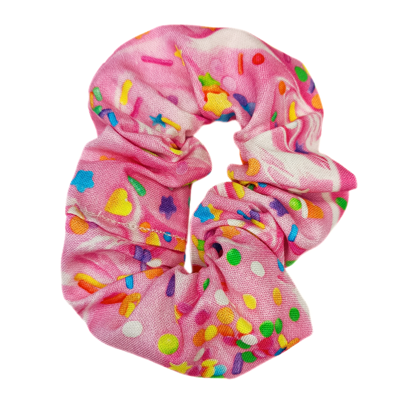 Pink Frosting & Sprinkles Scrunchie