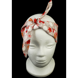 Christmas Grey Self Tie Headband