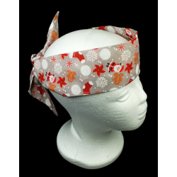 Christmas Grey Self Tie Headband