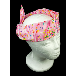 Pink Frosting & Sprinkles Self Tie Headband