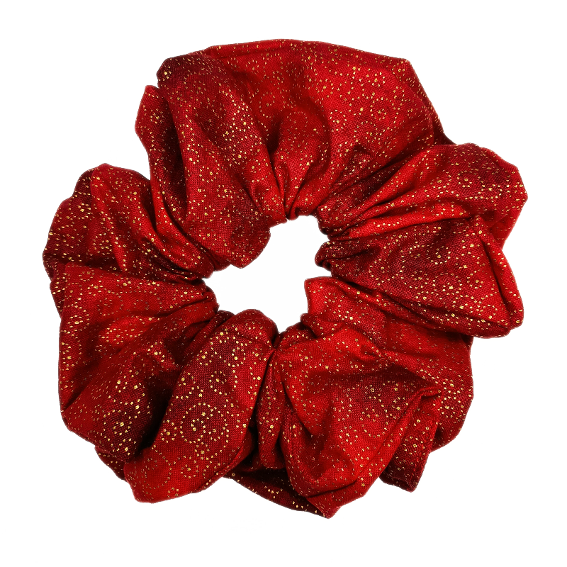 Christmas Red & Gold Swirl Mega Scrunchie