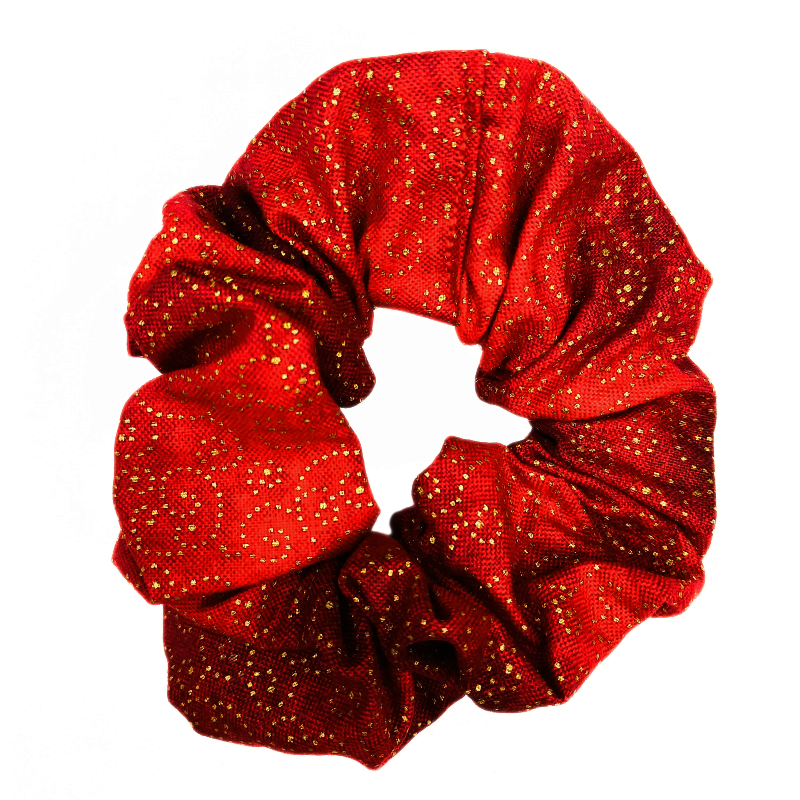 Christmas Red & Gold Swirl Scrunchie