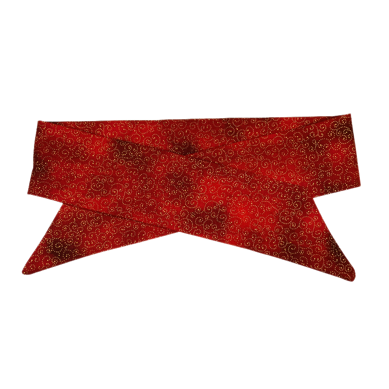 Christmas Red & Gold Swirl Self Tie Headband