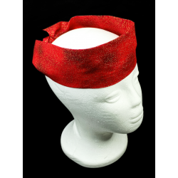 Christmas Red & Gold Swirl Self Tie Headband