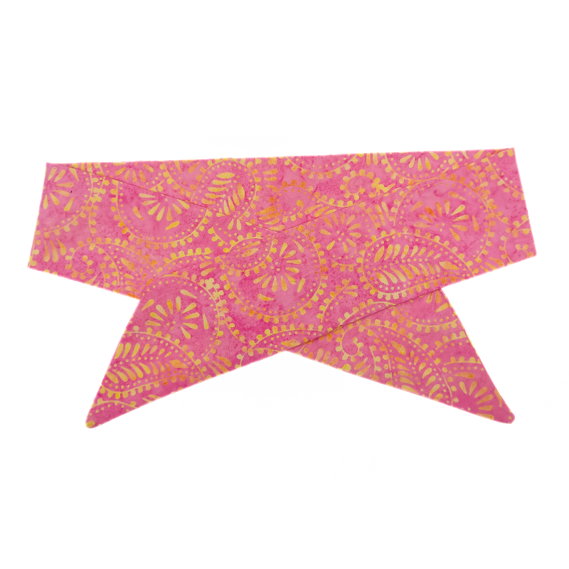 Pink & Yellow Paisley Batik Self Tie Headband
