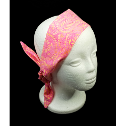 Pink & Yellow Paisley Batik Self Tie Headband