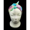 Yellow, Purple, Blue & Green Batik Self Tie Headband