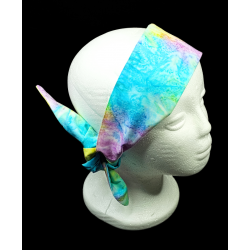 Yellow, Purple, Blue & Green Batik Self Tie Headband