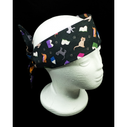 Cat & Books Self Tie Headband