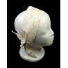 White & Peach Retro Bats Self Tie Headband