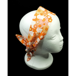 Retro Ghosts & Flowers Self Tie Headband