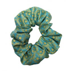 Teal Luna Metallic Scrunchie