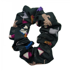 Cat & Books Scrunchie