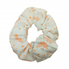 White & Peach Retro Bats Scrunchie