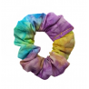 Yellow, Purple, Blue & Green Batik Mini Scrunchie