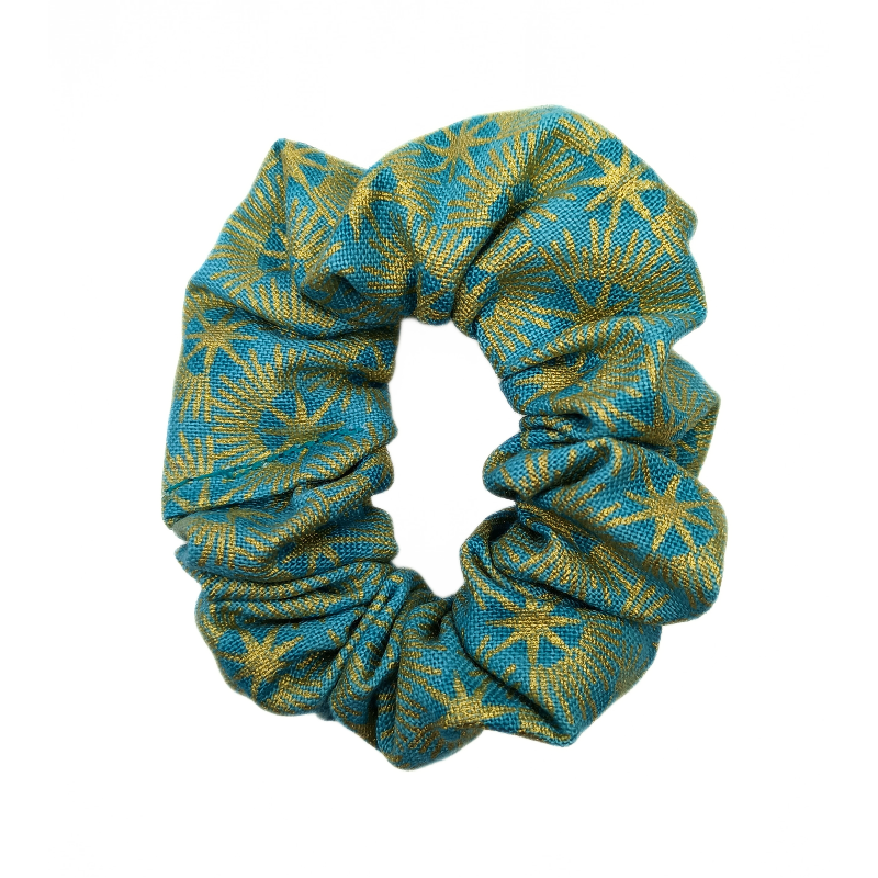 Teal Luna Metallica Mini Scrunchie
