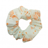 White & Peach Retro Bats Mini Scrunchie