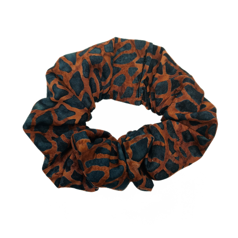 Midnight Earth Shale Batik Scrunchie