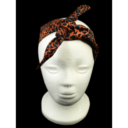 Midnight Earth Shale Batik Self Tie Headband