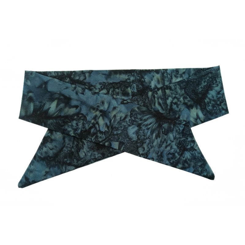 Black Batik Self Tie Headband