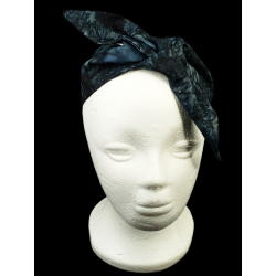 Black Batik Self Tie Headband