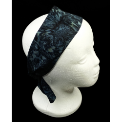 Black Batik Self Tie Headband
