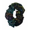 Rainbow Midnight Swirls Batik Mini Scrunchie