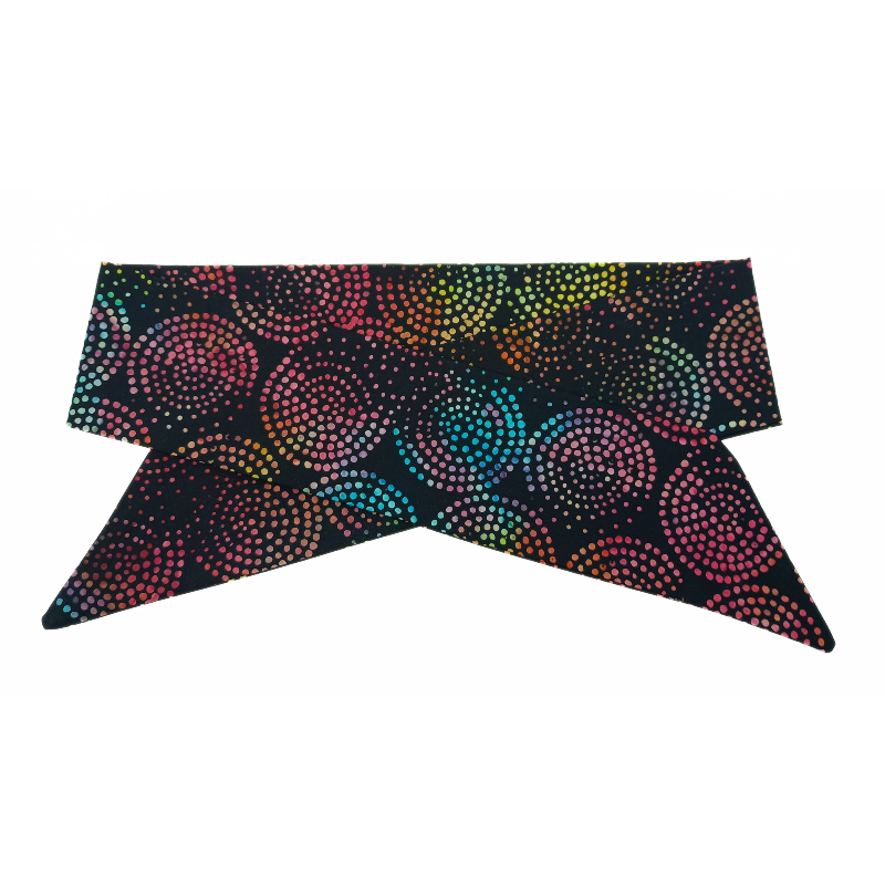 Rainbow Midnight Swirls Batik Self Tie Headband