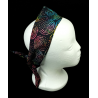 Rainbow Midnight Swirls Batik Self Tie Headband