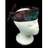 Rainbow Midnight Swirls Batik Self Tie Headband