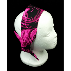 Black & Pink Enchantment Self Tie Headband