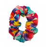 Rainbow Watercolour Hearts Mini Scrunchie