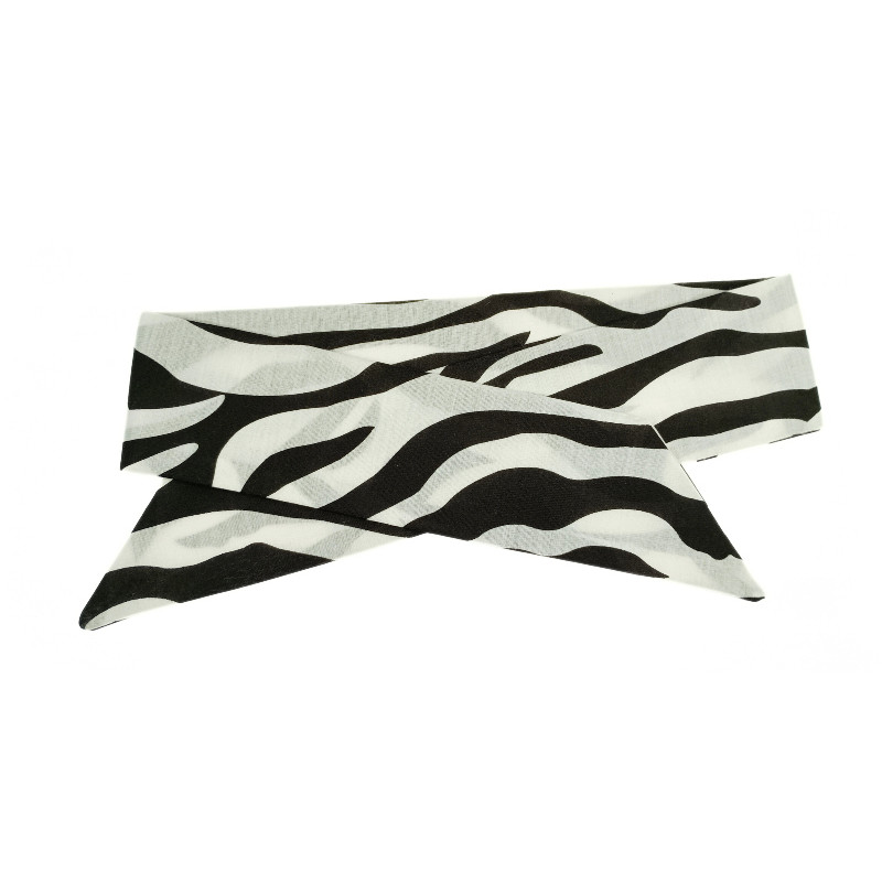 Zebra Print Self Tie Headband