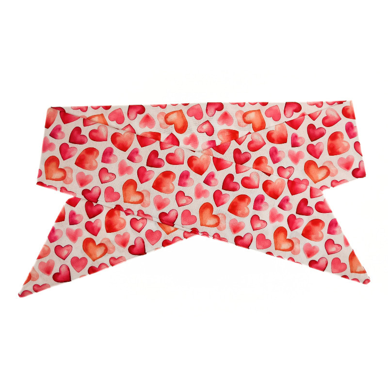 Watercolour Pink Hearts Self Tie Headband