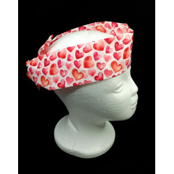 Watercolour Pink Hearts Self Tie Headband