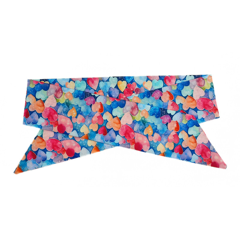 Watercolour Blue Hearts Self Tie Headband