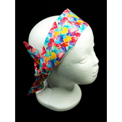 Rainbow Watercolour Hearts Self Tie Headband