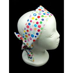 Rainbow Watercolour Spots Self Tie Headband