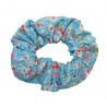 Sky Blue & Pink Floral Scrunchie