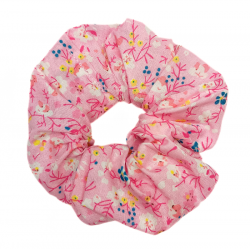 Pink Floral Scrunchie