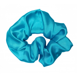 Blue Satin Scrunchie
