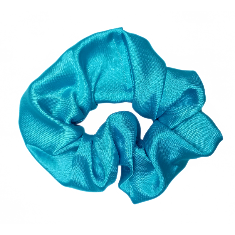 Blue Satin Scrunchie