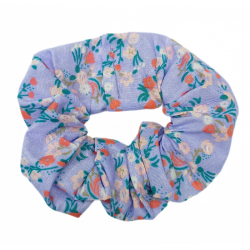 Purple & Pink Floral Scrunchie