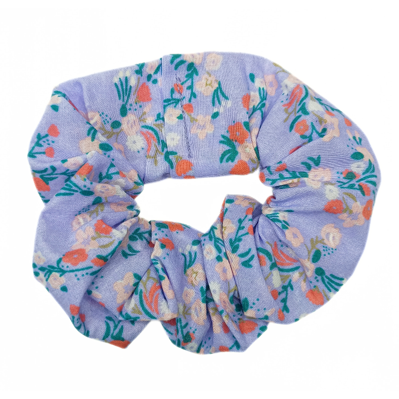 Purple & Pink Floral Scrunchie