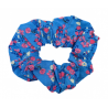 Blue & Pink Floral Scrunchie