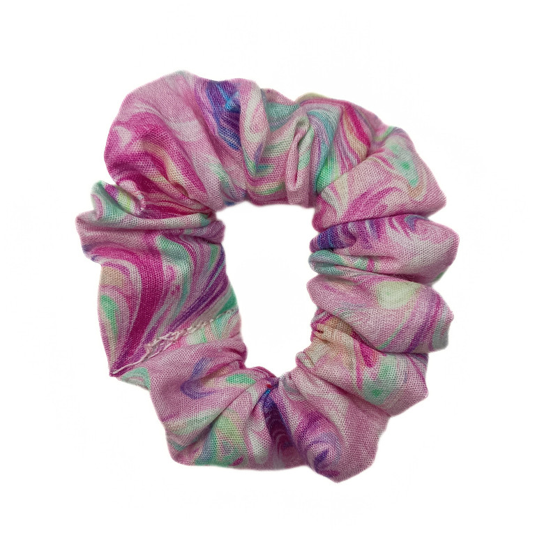 Pink Swirl Mini Scrunchie