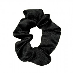Black Satin Mini Scrunchie