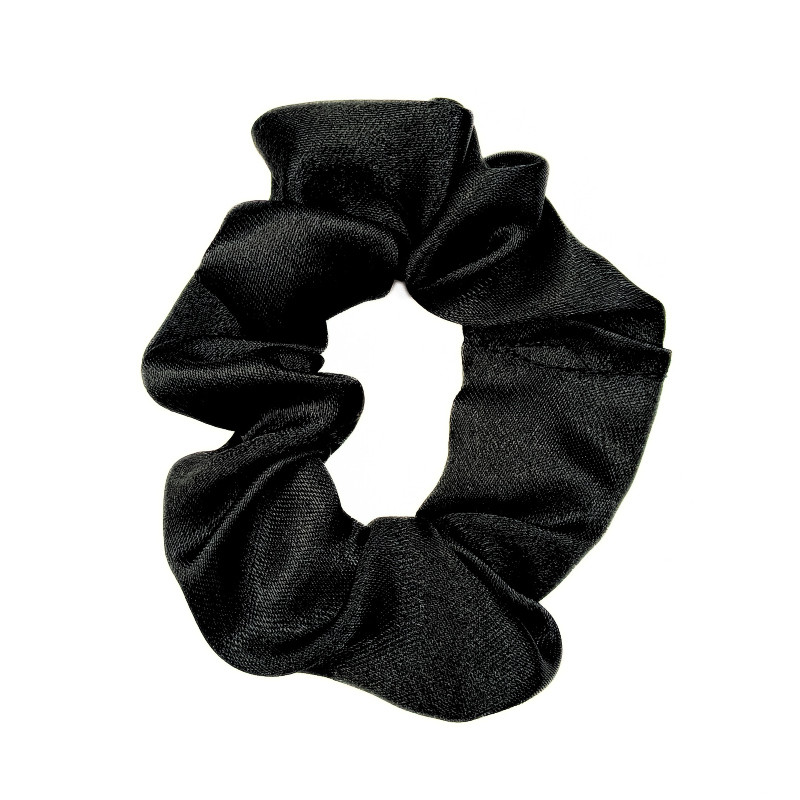 Black Satin Mini Scrunchie