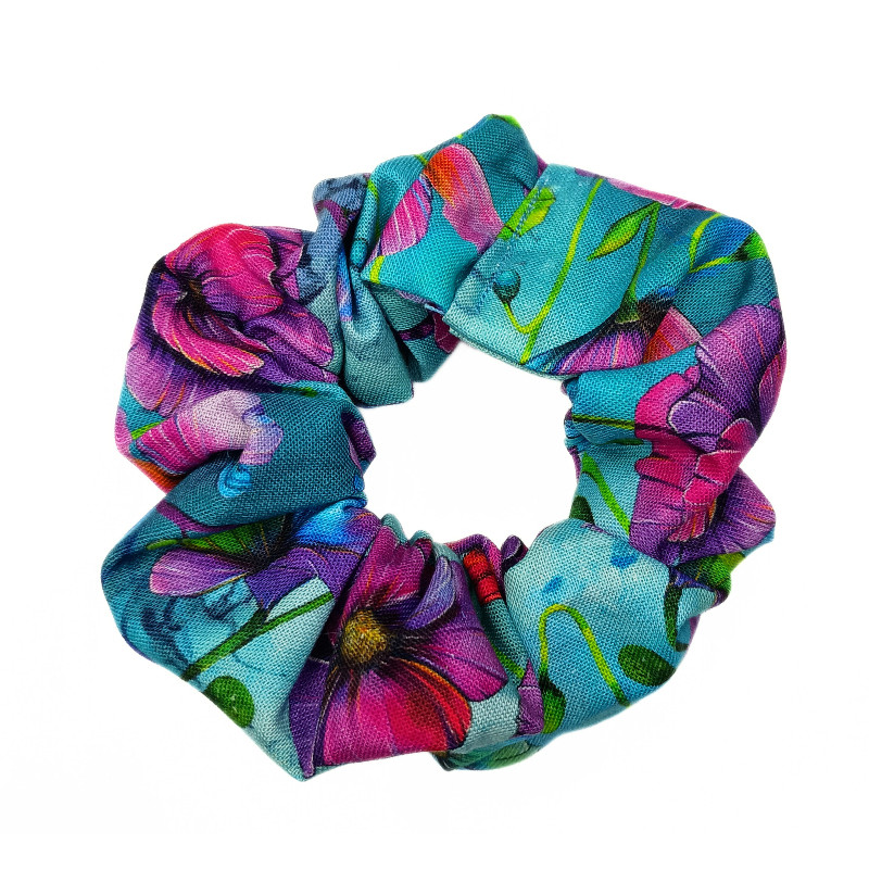 Watercolour Flowers Scrunchie