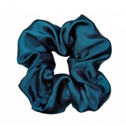 Teal Satin Scrunchie